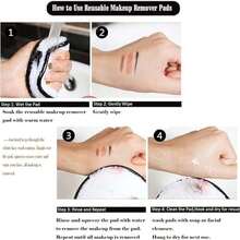 Reusable Makeup Removing Pads Gentle Hypoallergenic for Facial Cleansing and Mascara Removal - como en la foto - Ver 6