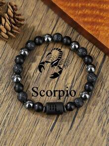 12 Zodiac Signs Natural Volcanic Stone Black Vintage Bracelet, Handmade Couple Bracelet Wholesale - Bracelet - View 19