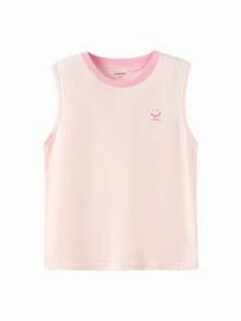 Balabala Unisex Sleeveless Top, Breathable Quick-Dry Fabric, Soft & Comfortable, Summer Tank Top - White Red - View 3