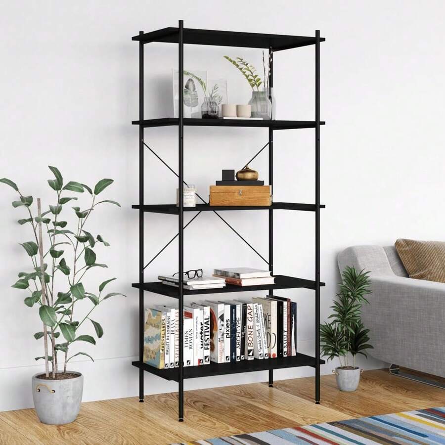 vidaXL Étagère con 5 livelli Noir 80x40x163 cm - nero - Visualizzare 1