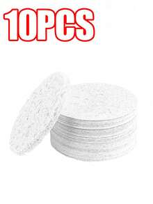 20pcs/10pcs/1pc Compressed Natural Cellulose Fiber Round Facial Cleansing Sponges, For Cleaning, Exfoliating And Makeup Removal - Yellow - View 11