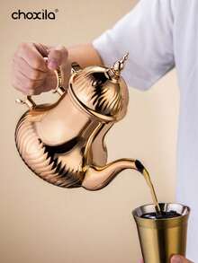 choxila 1 pieza Cafetera, Tetera de acero inoxidable, Hervidor de estilo árabe, Hervidor caliente, Olla de estilo palaciego europeo - cafetera - Ver 5