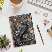 Witchy Crow Spiral Notebook, Gothic Dark Academia Crow Journal Notebook, Cottagecore Raven Journaling Notebooks For Women, Gothic Raven Office Schoolsss Supplies Gifts, 5.5x8.3 In - 烏鴉 - 查看 3