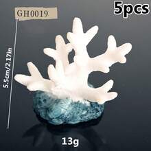 5pcs Random Ocean Theme Simulated Coral, Starfish, Seaweed Mixed Set, Ideal Decor Accessories For Aquarium And Fish Tank (Color Random) - A - View 14