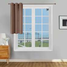 1pc/2pcs Modern Solid Blackout Curtains With Top Loops, Sheer Voile Curtains For Living Room, Bedroom Curtains Balancing Privacy And Light, Deep Brown Curtains - Dark Brown - View 13