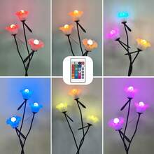 1pc (Feed Bulbs*3 )American Retro Garden Flower Floor Lamp, Net Red Creative Floor Lamp, Style Atmosphere, Sweet, Elegant, Suitable For Bedroom, Living Room, Office, Studio Floor Lamp (Free 3 RGB Bulbs) - Xem 3