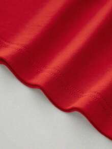 Corazón rojo con la palabra LOVE simboliza un lazo romántico duradero y la unión de dos almas que comparten felicidad y cariño mutuo camiseta de hombre pareja algodón suave transpirable 220g 100% algodón ideal para regalos románticos y uso diario - Rojo - Ver 6