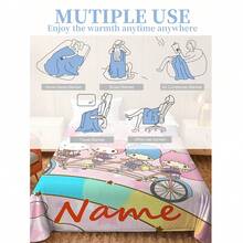 1pc Sanrio Twinkle Stars Themed Blanket, Customizable With Personal Name, Sweet And Cozy Style - Suitable For All Seasons, Soft, Lightweight, Warm, Ideal For Sofa, Bed, Outdoor - Perfect Birthday And Holiday Gift For Family And Friends - Multicolor - View 7