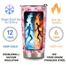 1pc 20oz Mother's Day Valentine's Day Tumbler With Straw, Double-Layer Insulation, Heat Preservation And Cold Preservation Car Cup, Travel Mug Coffee Mugs, Cup, Best Mother's Day, Father's Day, Birthday Gifts, Gifts For Mom From Daughter Son - 白色 - 查看 6