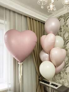 6/12 globos con forma de corazón de color rosa y blanco, globos de papel de aluminio con forma de corazón de color rosa claro y crema de 18 pulgadas para decoración de fiestas de cumpleaños, bodas, compromisos, aniversarios y San Valentín - Multicolor - Ver 6