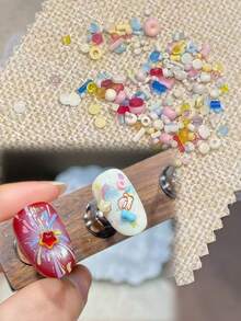 1 khuôn làm móng tay hình kỳ lân, ngựa cầu vồng, nơ, kẹo, vòng quay ngựa gỗ, thỏ dễ thương, trang trí móng tay 3D tự làm bằng silicon trong suốt. - Trong sáng - Xem 8