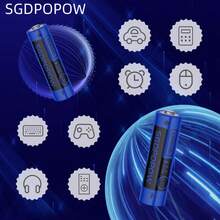 SGDPOPOW AA/AAA镍氢充电电池，采用全新设计材料，确保安全、稳定、耐用，并为各种电子设备提供持久的续航能力。 - 7號電池 - 查看 3