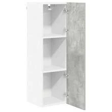 vidaXL Armadio sospeso Grigio cemento 30 x 31 x 100 cm Bois d'ingénierie - Grigio - Visualizzare 5