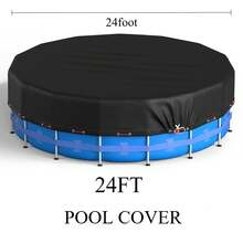 10 Ft Round Pool Cover, Solar Pool Covers For Above Ground Pools, Summer Pool Cover Protector With Cover Accessories, Round Hot Tub Cover Ideal For Waterproof And Dustproof (Black) - Black - View 8