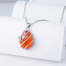 1pc Elegant & Fashionable 925 Sterling Silver Synthetic Cubic Zirconia Butterfly Accent Necklace, Suitable For Women's Daily, Party, Date, Gift - Silver - View 2