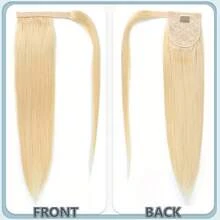 Really Human Hair Ponytail Clip-In Extension, Natural Black, Straight, Wrap Around Ponytail Hairpiece For Women, Universal Fit, Basic Style - Multicolor - View 5