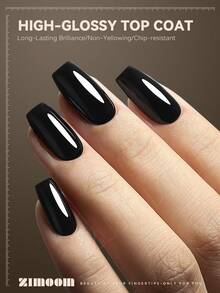 ZIMOOM 不含TPO和HEMA的12毫升亮油/底油，持久亮泽/丝绒哑光，透明凝胶指甲油，可卸除，UV/LED灯可擦，耐刮擦、耐磨损，适用于美甲沙龙和居家DIY美甲。 - 無色 - 查看 4