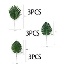 24 Artificial Tropical Palm Leaves To Create A Tropical Party Atmosphere, Including 8 Different Styles: Tropical Leaves, Monstera Leaves, And Jungle Leaves With Stems. Suitable For Hawaiian Luau Parties, Beach Table Decorations, Weddings, Birthday Themed Decorations, Hawaiian Parties, Beach Parties, Baby Showers, Wedding And Birthday Decorations, Gifts, Graduation Ceremonies, And Artificial Plant Decorations. - Green - View 10