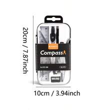 9Pcs Student Drawing Tools Set, PP, Math & Geometric Art Supplies, Includes Compasses, Rulers, Triangles, Protractors, Straightedges, Pencil Sharpeners - Multicolor - View 7