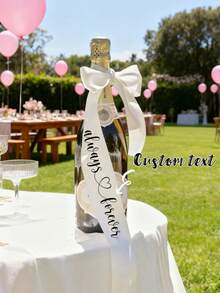 Customized Wedding Decoration Ribbons, Customizable Wedding Ribbon Accessories, Wine Glass Decoration Ribbons, Wedding Chair Back Decoration Ribbons, And Personalized Guest Name Ribbons. Wedding Party Decorations, Wedding And Party Ribbon Name Tags - Multicolor - View 1