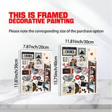 1pc Printable Retro Matchbook Collage Poster Custom Couple Art Personalized Canva Template Anniversary Valentines Or Birthday Custom Poster, Room Decor, Customized Wall Art, Pictures Custom Photo, Customizable Things, Optional Frame. - Multicolor - View 7