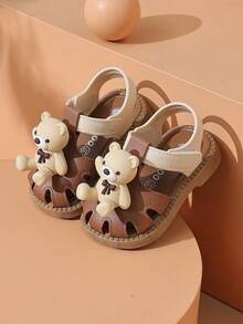 Toddler/Kids Summer Cartoon Closed Toe Slippers, Soft Bottom Anti-Slip Indoor Sandals - Khaki - View 2