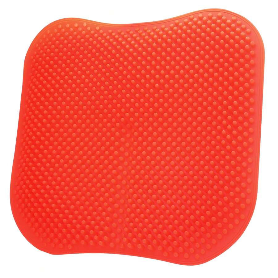 Red Double-Layer Thick Gel Seat Cushion, Column-Shaped Breathable Anti-Slip Cover, Pressure Dispersion Design, Suitable For Office And Car Wheelchair Elastic Furniture Protection Cover - Đỏ - Xem 1