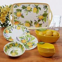 Lemon Zest Melamine All Purpose Bowls Set Of 6 – 7.5" Citrus-Inspired Unbreakable Lightweight Dinnerware For Salad, Cereal, Snacks, Pasta, Summer Outdoor Dining & Everyday Use - 預設 - 查看 4