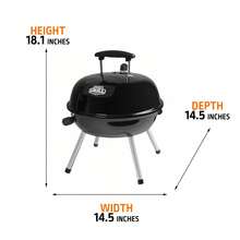 Charcoal Grill, 14.5 Inch Portable Charcoal Grill, Black - Đơn - Xem 9