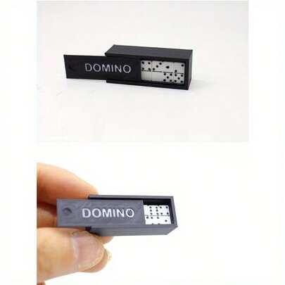 28pcs Mini Realistic Backgammon Set - Mini Black Backgammon Ceramic Tiles With Storage Box, Mini Black & White Checkerboard Backgammon, Various Sizes, Favorite Mini Dollhouse Accessories, Mini Dollhouse Decor