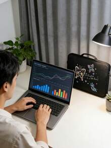 Butterfly Printed Computer Bag Laptop Bag, Classroom Bag, Teacher Bag, Classroom Bag, School Back Bag, Tablet, School Supplies, Laptop Cover, Laptop Sleeve, Laptop Bag & Case, School Essentials, Valentine,Birthday Gift, Holiday Gift - Multicolor - View 2