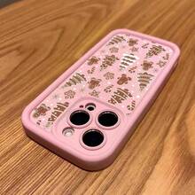 Cute Christmas Tree & Gingerbread Man Pattern Phone Case, Shockproof Phone Protective Cover, Phone Accessory All-Inclusive Anti-Fall  Compatible With IPhone13 12 11 PROMAX 17 16 15 14  AIR PLUS  Material Soft - Pink - View 5