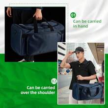 bolsa deportiva para viajes con 3 divisores ajustables para 4 pares de zapatos bolsa deportiva al aire última intervensión de 30 litros/bolsa de gimna con hombro desmontable blanco - Caqui - Ver 3