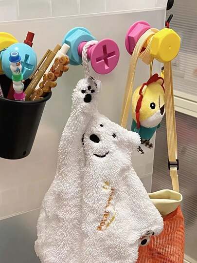 Set de 3/6 ganchos de pared con tornillo de color aleatorio, ganchos adhesivos sin taladro, duraderos para toallas de cocina, regalo ideal para el Día de San Valentín, fiestas, familia, novia, Día de la Madre, vuelta al colegio