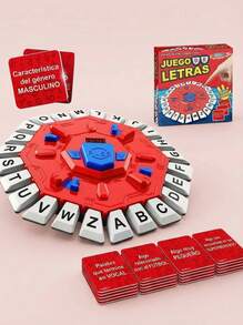 POKOJA LAND 1pc Memorization Spanish Alphabet Chessboard Game, 2-8 Player Board Game For Parties, Improves Vocabulary And Quick Thinking - Suitable For Party Gathering, Parent-Child Interaction, Fun And Ideal Gift