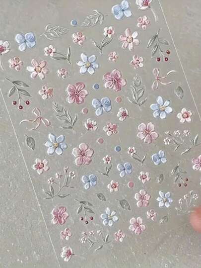 ملصقات أظافر زهور الربيع [ملصقات أظافر ثلاثية الأبعاد] ملصقات أظافر زهور ملونة - نمط حديقة ثلاثي الأبعاد. ذات ظهر لاصق، قابلة لإعادة الاستخدام، وخالية من الروائح، مناسبة لمنتجات أظافر النساء.