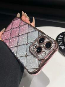 1pc Rhinestone Rhombus 6D Electroplated TPU Phone Case Compatible With IPhone 17/16/XR/XS Max/11/11 Pro/11 Pro Max/12/12 Pro/12 Pro Max/13/13 Pro/13 Pro Max/14/14 Pro/14 Pro Max/15/15 Pro/15 Plus/15 Pro Max, Protective Cover - Multicolor - View 16
