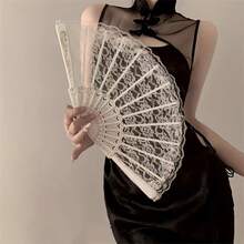 1pc 1920s Retro Lace Hand Fan Stage Performance Party Decoration Masquerade Singles Party Decoration - 彩色 - 查看 1