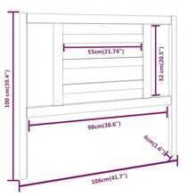 vidaXL Tête de lit Gris 106x4x100 cm Bois massif de pin - Gris - Voir 6
