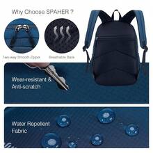 SPAHER Handgepäck 40x30x20 Ultraleicht Reiserucksack 25L Wasserabweisender Reisetasche für  Unter dem Sitz Kleiner Cityrucksack College Weekender Rucksack Herren Damen - Lila - Übersicht 6