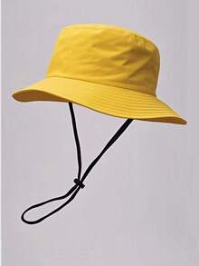 1pc Unisex Solid Color Bucket Hat With Drawstring, Outdoor Travel Hiking Casual Lightweight Fashionable Sports Sun Hat, Suitable For All Ages, Summer Sun Protection - MianDi - View 20