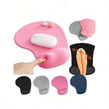 1pc Cute Cartoon Sheep Shaped Silicone Mouse Pad With Wrist Support And 3d Effect Back To School Gaming Mouse Pad - màu đen - Xem 3