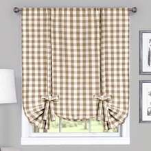 Achim Home Furnishings Buffalo - Cortina de Cuadros para Ventana, Cortina atable, , Tie Up Shade 42" 63", 1(Marrón topo 106.7An x 160Al cm (1 Paneles)) - Multicolor - Ver 2