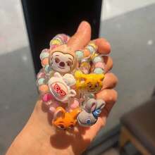 Disney Pulsera de pareja linda con cuentas de colores de gelatina y diseño de Zootopia - Multicolor - Ver 4