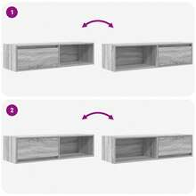 vidaXL Mobili TV 2 pezzi sonoma grigio 100x31x25,5 cm ingegneria del legno - Grigio - Visualizzare 10