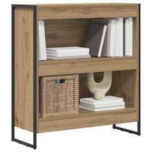 vidaXL Biblioteca de madera artesanal 80 x 30 x 155 cm Madera de ingeniería - Marrón - Ver 3