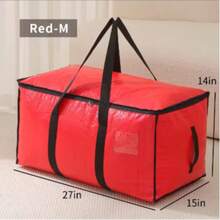 1 pieza Bolsa de almacenamiento de árbol de Navidad rojo, bolsa tejida de PE que puede contener un árbol de Navidad de 7/9 pies, impermeable, a prueba de humedad, a prueba de insectos, desmontable, reutilizable para el próximo año - Rojo - Ver 12