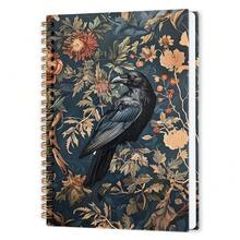 Witchy Crow Spiral Notebook, Gothic Dark Academia Crow Journal Notebook, Cottagecore Raven Journaling Notebooks For Women, Gothic Raven Office Schoolsss Supplies Gifts, 5.5x8.3 In - 烏鴉 - 查看 1