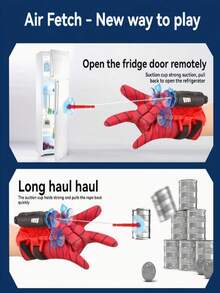 Spider Web Shooter Gloves, 5M Rope Gloves Toy Launcher, Funny Capture Toy Gloves With Button On Palm To Shoot Suction Cup Web Bullets, Become A Superhero And "Save The City" - Multicolor - View 7