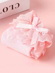 Infant Girls' Ruffle Lace Ankle Socks With Bow, Soft Cotton Ankle Socks Suitable For Babies And Toddlers - Multicolor - View 2